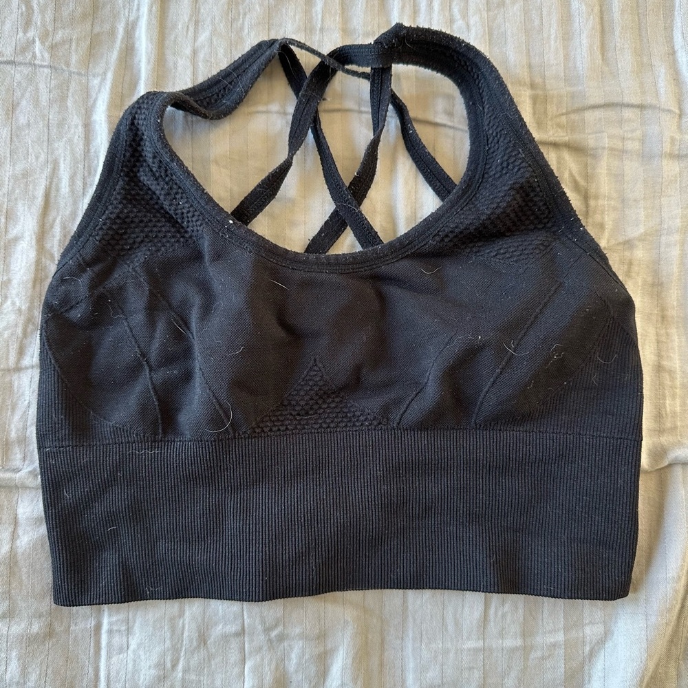 Zella Black Strappy Sports Bra